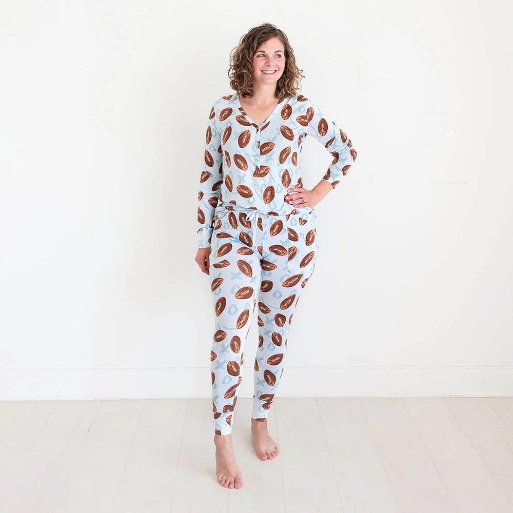 NWT Posh Peanut Long Sleeve Field Day Football Pajama Set Size 3XL